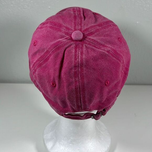 Women’s 100% Cotton Buckle Back Baseball Cap. 
Rose Red. OSFM - Picture 3 of 7